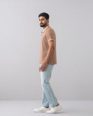 Relaxed Fit Yarn-Dyed Polo Shirt