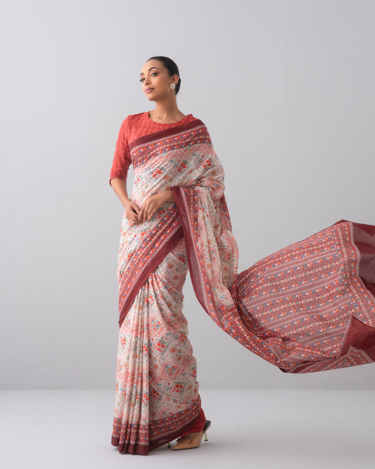 Digital Printed Cotton Saree