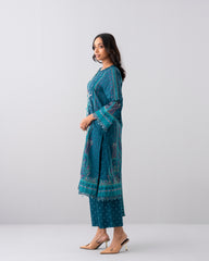 Smart Fit Digital Printed Three-Piece Lawn with Silk Dupatta
