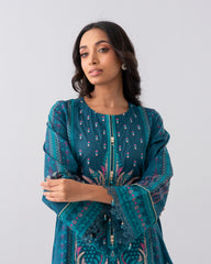 Smart Fit Digital Printed Three-Piece Lawn with Silk Dupatta