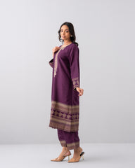 Smart Fit Embroidered Three-Piece Semi-Formal Ethnic Set with Organza Dupatta