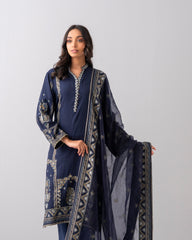 Smart Fit Embellished Two-Piece Formal Ethnic Set with Organza Dupatta