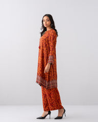 Relaxed Fit Mid-Length Printed Two-Piece Ethnic Set