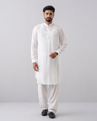 Regular Fit Embroidered Viscose Kabli Set