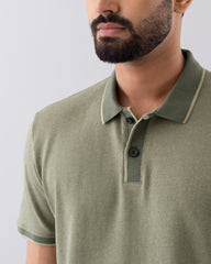 Relaxed Fit Yarn-Dyed Polo Shirt