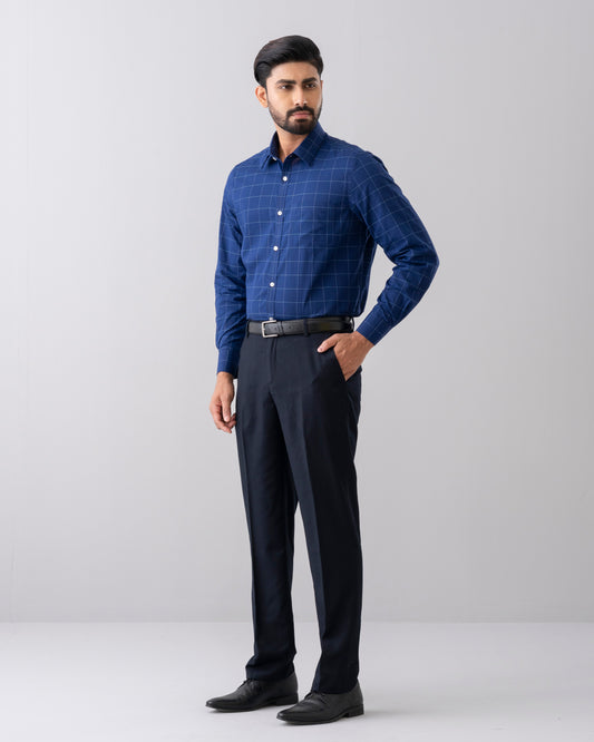 Regular Fit Thin Check Formal Shirt