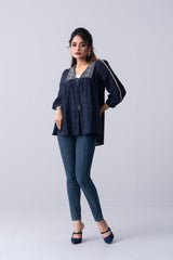 Bohemian-Style Embroidered Bolero Top