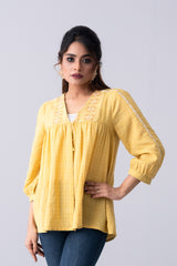 Bohemian-Style Embroidered Bolero Top