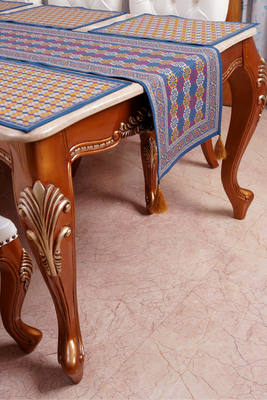 Table Runner - Navy Peony (14x45 Inch)