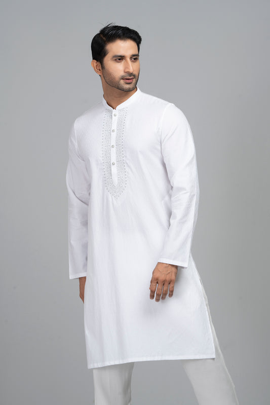 Regular Fit Embroidered Semi-Formal Panjabi