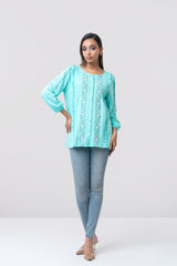 Regular Fit Embroidered Long Sleeve Fashion Top