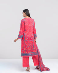 Smart Fit Digital Printed Three-Piece Lawn with Silk Dupatta