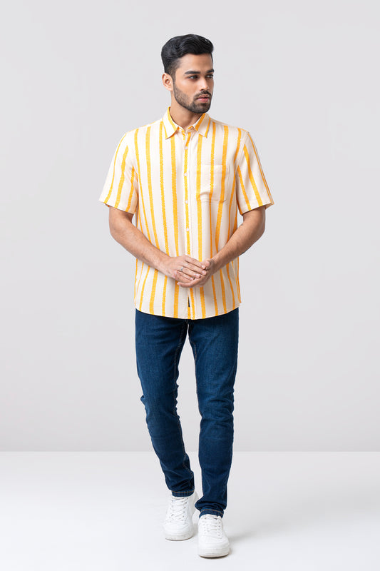 Regular Fit Striped Casual Shirt