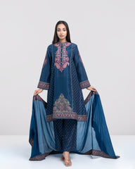 Smart Fit Embroidered Three-Piece Semi-Formal Ethnic Set