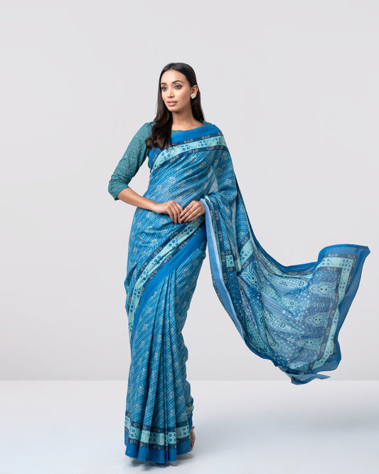 Digital Printed Cotton Saree