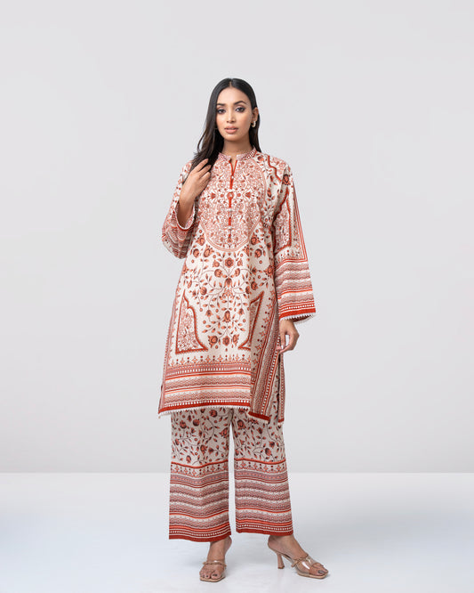 Relaxed Fit Printed Two-Piece Ethnic Set