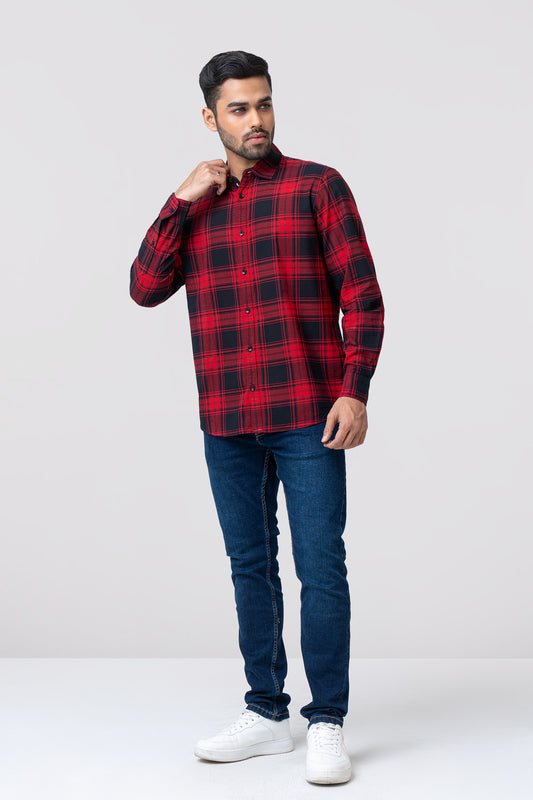 Regular Fit Checkered Casual Shirt
