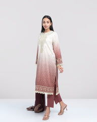 Smart Fit Digital Printed Three-Piece Lawn with Silk Dupatta