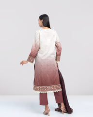 Smart Fit Digital Printed Three-Piece Lawn with Silk Dupatta