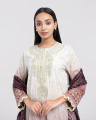 Smart Fit Digital Printed Three-Piece Lawn with Silk Dupatta