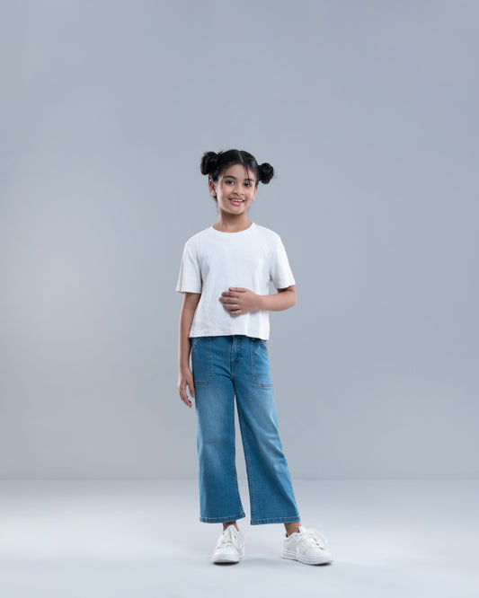 Girls' Denim Bottom (6-8 Years)