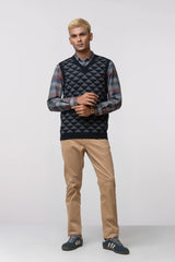 Regular Fit Single Jersey Knit Sweater Vest