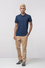 Regular Fit Indigo Tie-Dye Polo