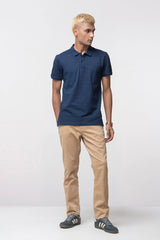 Regular Fit Indigo Tie-Dye Polo