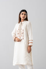 Smart Fit Embroidered Three-Piece Formal Ethnic Set with Organza Dupatta