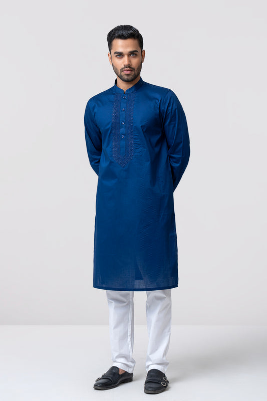 Regular Fit Embroidered Semi-Formal Panjabi