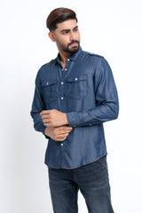 Regular Fit Denim Casual Shirt