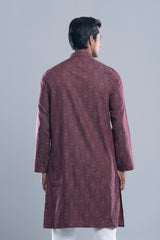 Regular Fit Jacquard Cotton Semi-Formal Panjabi