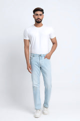 Straight Fit Sky Blue Jeans