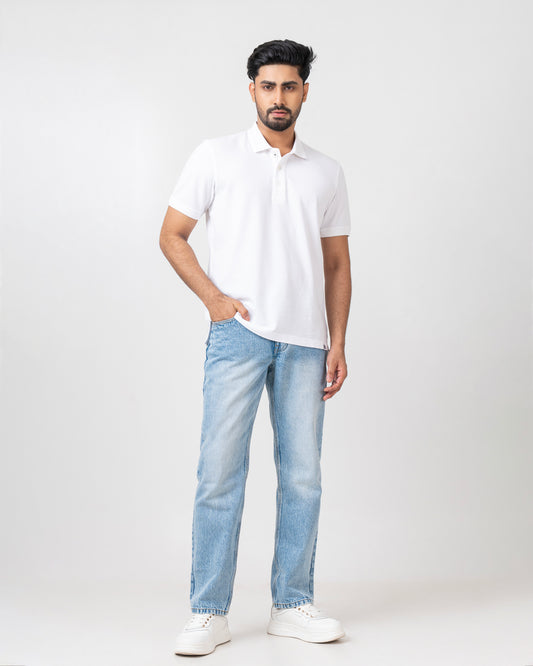 Relaxed Fit Solid Polo Shirt