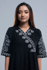 Floral Embroidered Georgette Long Dress