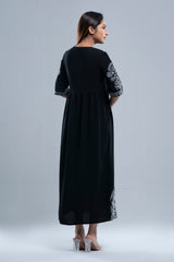 Floral Embroidered Georgette Long Dress