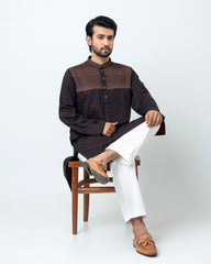 Regular Fit Embroidered Semi-Formal Panjabi