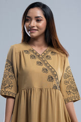 Floral Embroidered Georgette Long Dress