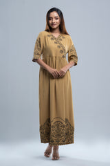 Floral Embroidered Georgette Long Dress