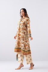 Relaxed Fit Digital Printed Three-Piece Lawn with Chiffon Dupatta