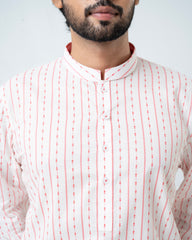 Regular Fit Stripe-Printed Panjabi