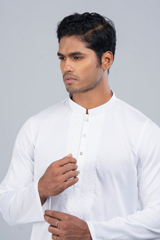 Regular Fit Embroidered Semi-Formal Panjabi