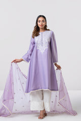 Smart Fit Embellished Two-Piece Formal Ethnic Set with Organza Dupatta