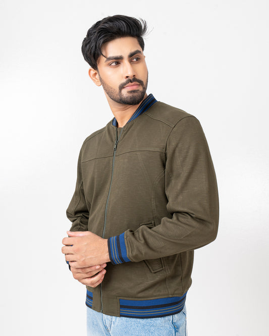 Regular Fit Knitted Bomber Jacket