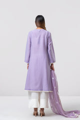 Smart Fit Embellished Two-Piece Formal Ethnic Set with Organza Dupatta