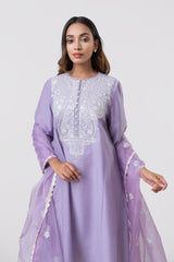 Smart Fit Embellished Two-Piece Formal Ethnic Set with Organza Dupatta