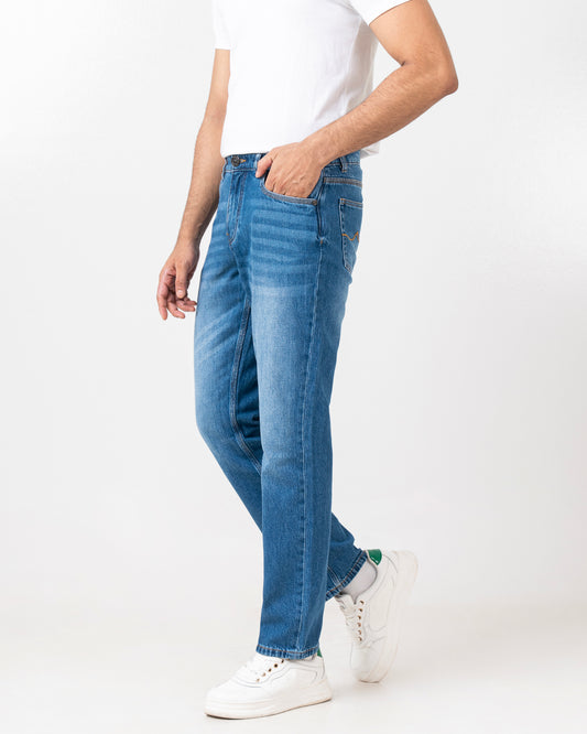 Straight Fit Blue Jeans
