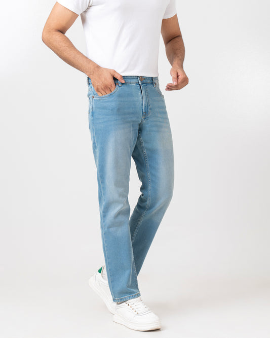 Straight Fit Blue Jeans
