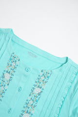 Regular Fit Embroidered Long Sleeve Fashion Top