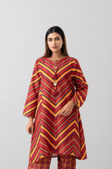 Relaxed Fit Printed Two-Piece Soy Silk Ethnic Set